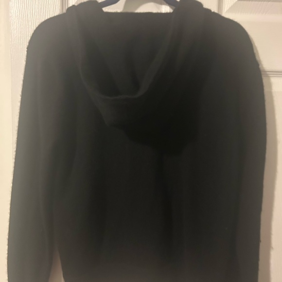 Johnny Was Black Cashmere Hooded Zip-Up Embroidered Sweater Size Medium - Picture 3 of 4